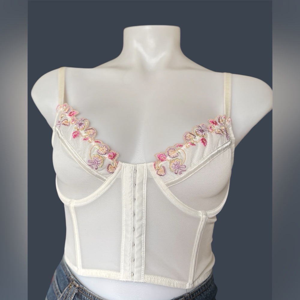 Forever 21 Bustier with Pink and Purple Floral Details